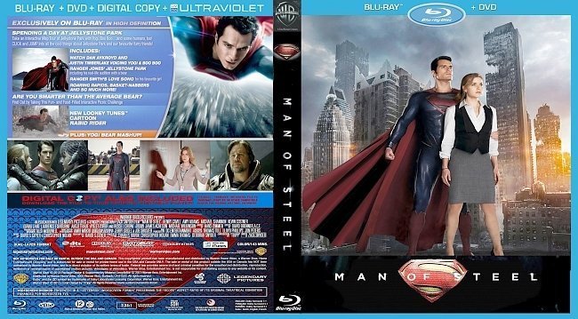 dvd cover Man of Steel R0 Custom Blu-Ray