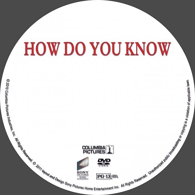 dvd cover How Do You Know (2010) WS R1