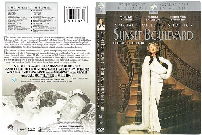 dvd cover Sunset Boulevard (1950) FRE/ENG FS R1