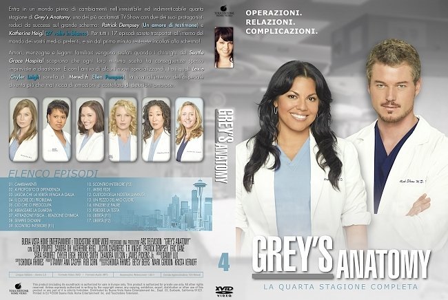 dvd cover Grey's Anatomy: Season 4 (italian) - Front
