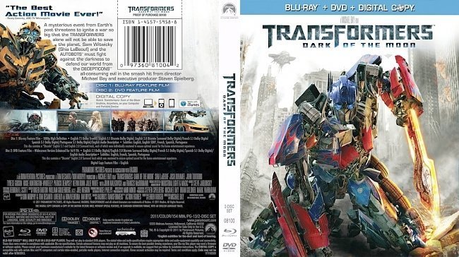 dvd cover Tranformers Dark of the Moon