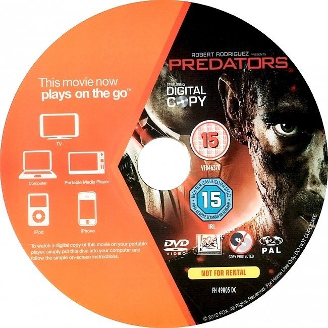 dvd cover Predators (2010) R2