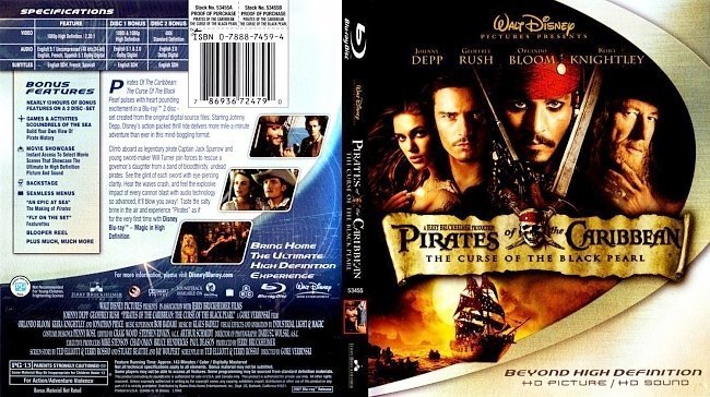 dvd cover Pirates of the Caribbean The Curse of the Black Pearl