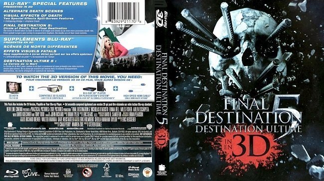 dvd cover Final Destination 5 in 3D