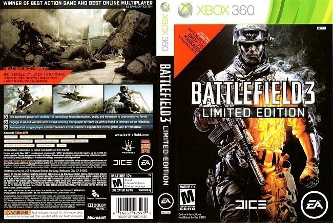 dvd cover BattleField 3 Limited Edition