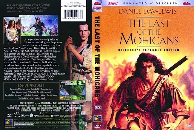 dvd cover The Last Of The Mohicans