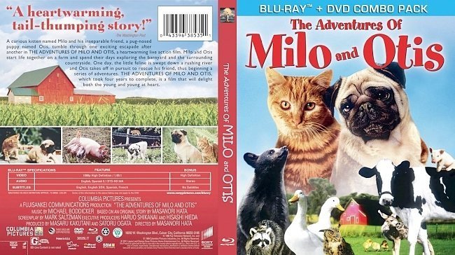 dvd cover The Adventures of Milo and Otis