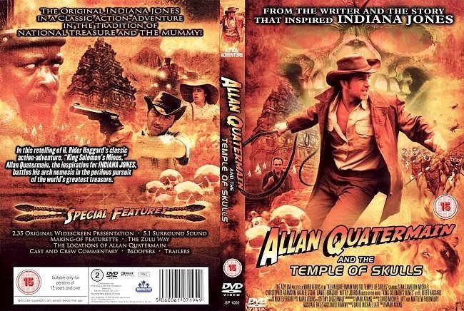 dvd cover Allan Quatermain And The Temple Of Skulls (2008) R2