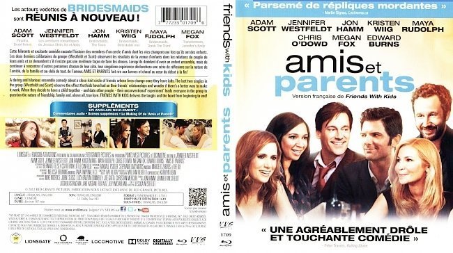 dvd cover Amis et Parents Friends With Kids Canadian Bluray