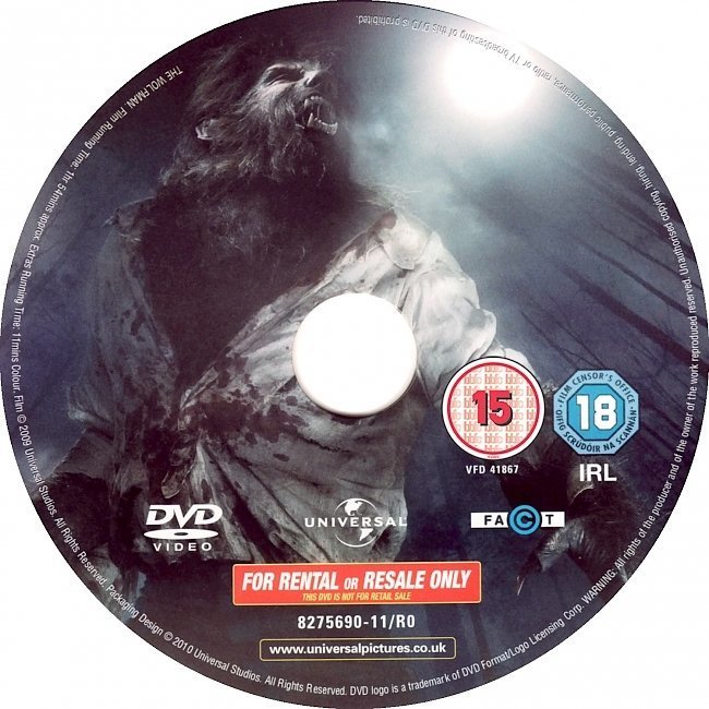 dvd cover The Wolfman (2010)