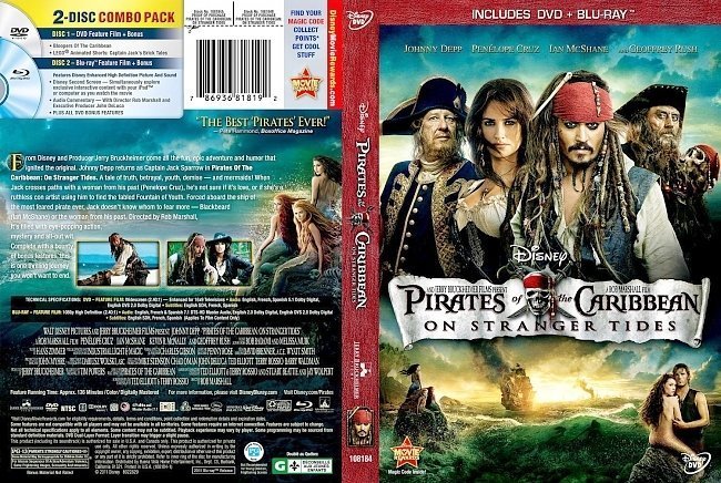 dvd cover Pirates of the Caribbean On Stranger Tides Combo