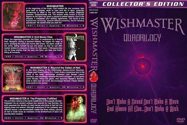 dvd cover Wishmaster Quadrilogy
