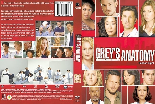 dvd cover Grey's Anatomy: Season 8 - Front