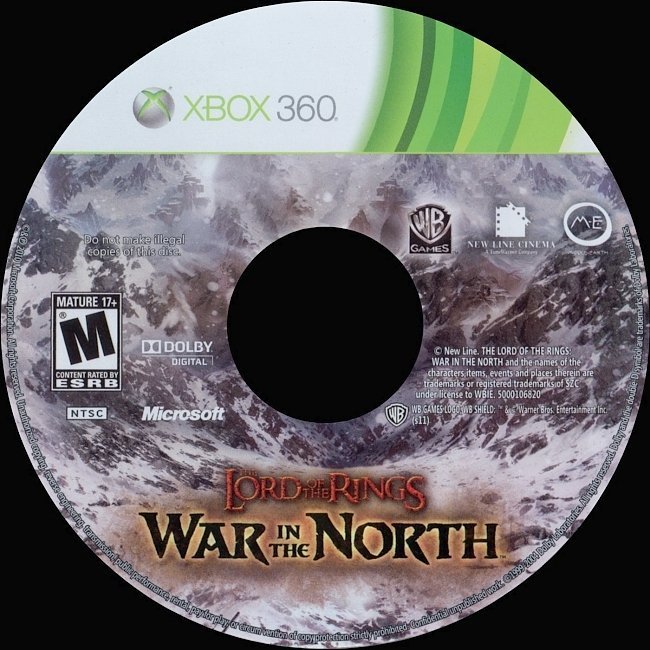 dvd cover The Lord of the Rings: War in the North (2011) NTSC