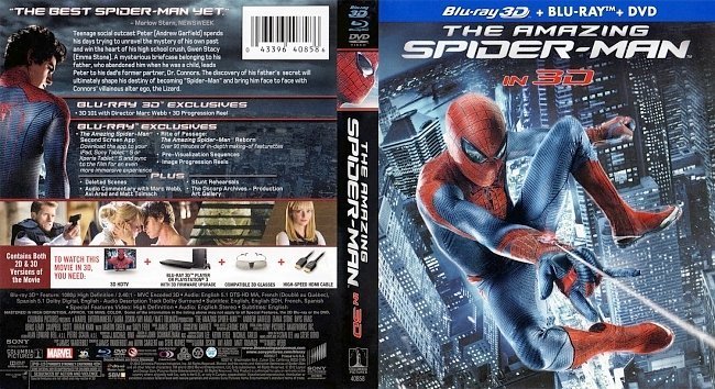 dvd cover The Amazing Spider man 3D