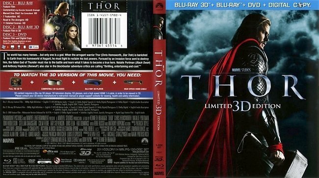 dvd cover Thor 3D Bluray