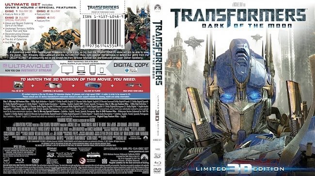 dvd cover Transformers Dark Of The Moon 3D