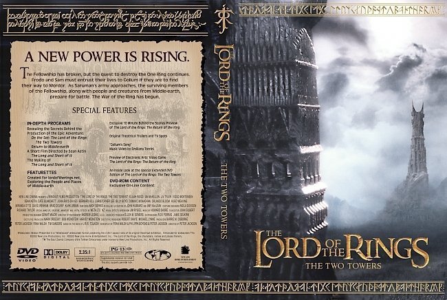 dvd cover Lord of Rings: The Two Towers