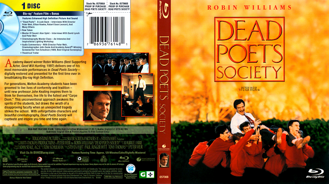 dvd cover Dead Poets Society