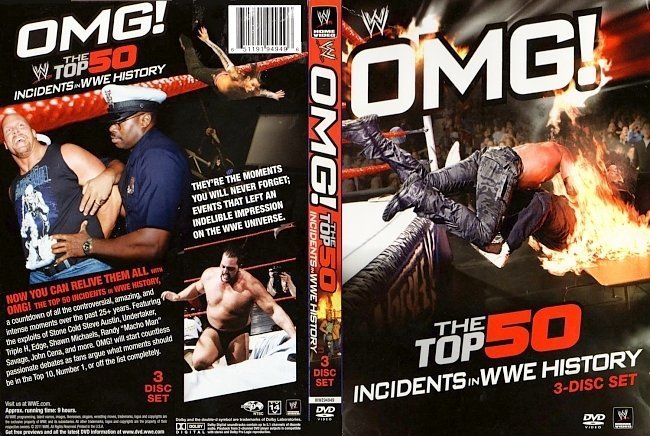 dvd cover OMG! The Top 50 Incidents in WWE History