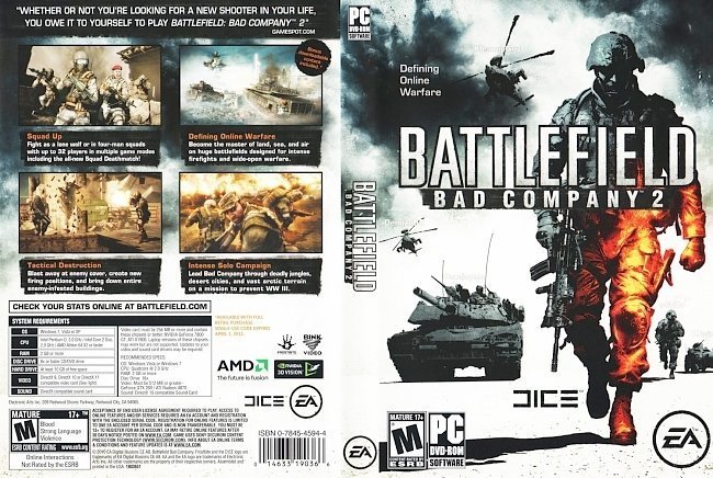 dvd cover Battlefield 2 Bad Company 2