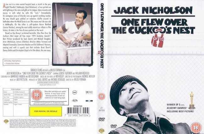 dvd cover One Flew Over The Cuckoo's Nest (1975) WS R2