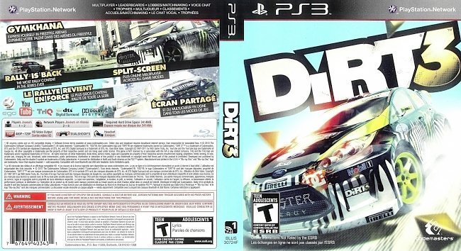 dvd cover DIRT 3 English French NTSC f