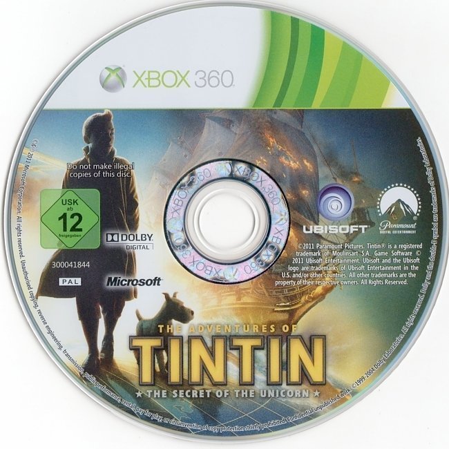 dvd cover The Adventures of TinTin: The Secret of the Unicorn (2011) PAL