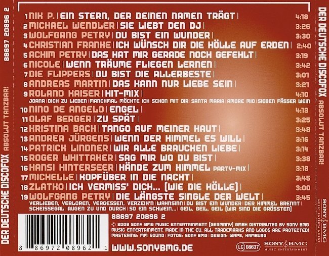 dvd cover V.A. - Der Deutsche Discofox