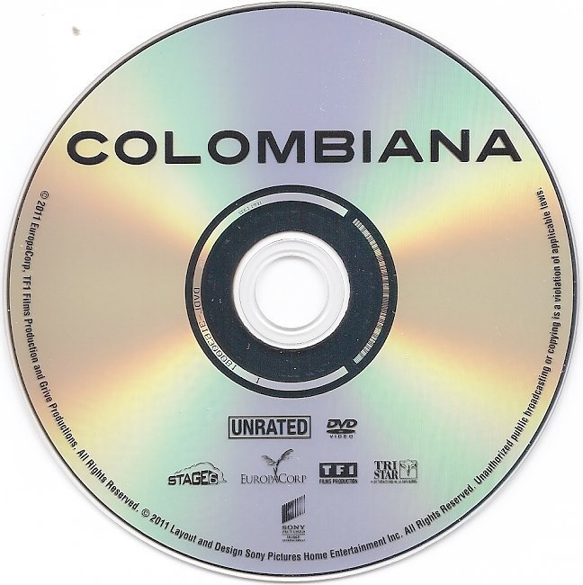 dvd cover Colombiana (2011) WS Unrated R1