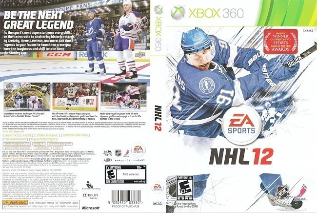 dvd cover NHL 12