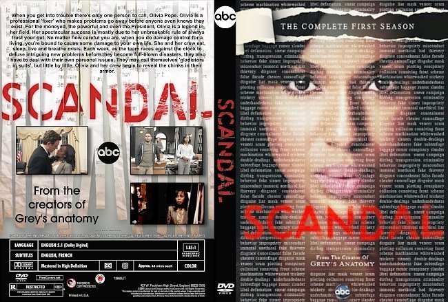 dvd cover Scandal: Season 1 R1 CUSTOM