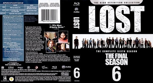 dvd cover Lost Season 6 English Bluray f