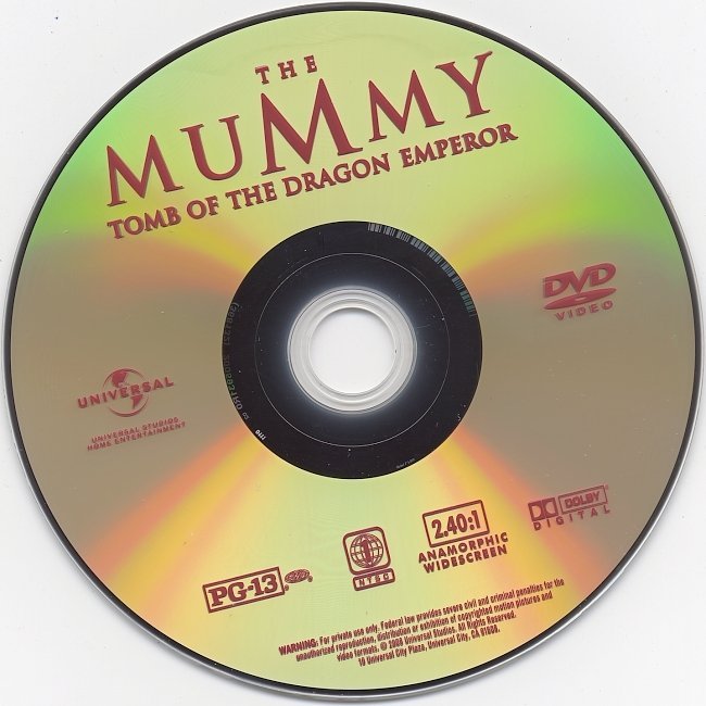 dvd cover The Mummy: Tomb Of The Dragon Emperor (2008) R1