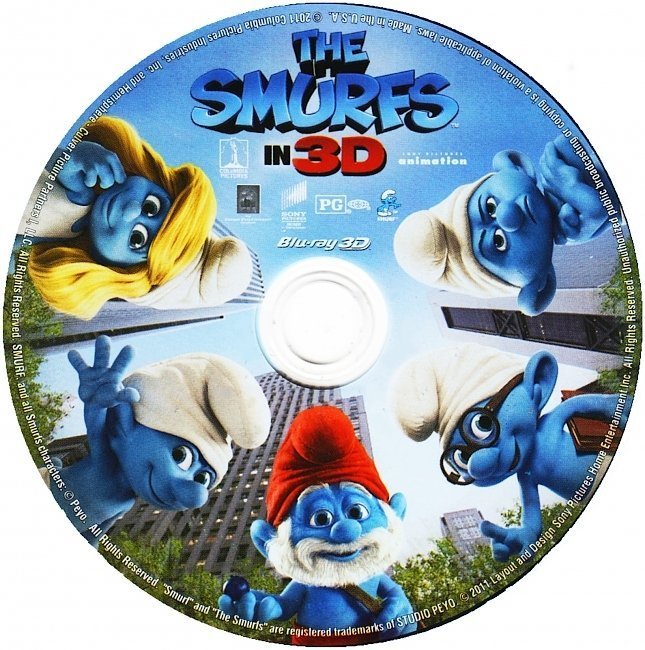 dvd cover The Smurfs 3D (2011) R1