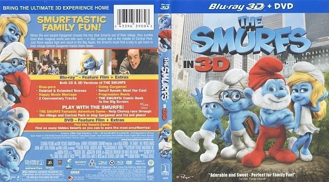 dvd cover The Smurfs 3D (2011) R1