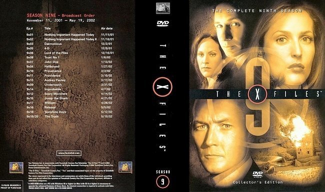 The X-Files: Season 1-2-3-4-5-6-7-8-9 DVD Front Covers 