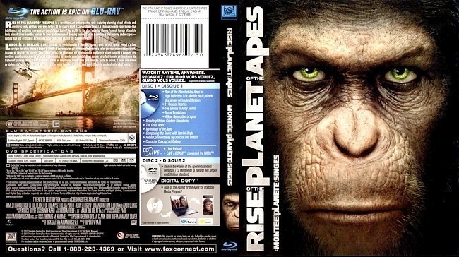 dvd cover Rise Of The Planet Of The Apes La Montee de la Planete des Singes