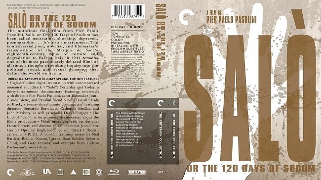 dvd cover SalÃ², Or The 120 Days Of Sodom