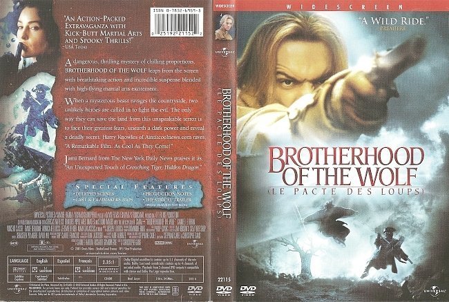dvd cover Brotherhood Of The Wolf (2001) WS R1
