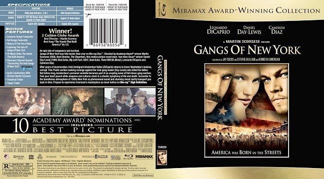 dvd cover Gangs Of New York