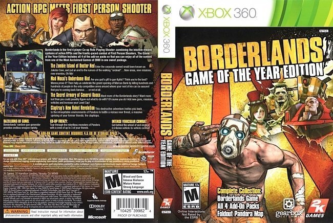 dvd cover Borderlands Game of the Year Edition