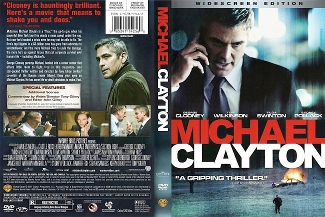 dvd cover Michael Clayton (2007) WS R1 & R2