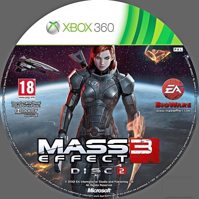 dvd cover Mass Effect 3 PAL Custom