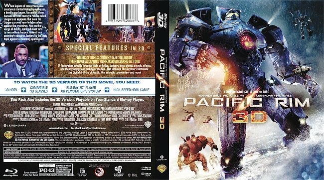 dvd cover Pacific Rim 3D R1 Blu-Ray