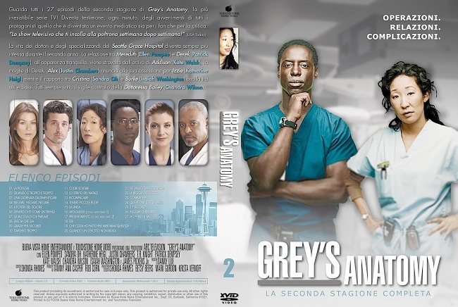 dvd cover Grey's Anatomy: Season 2 (Italian) - Front s