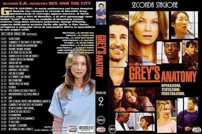 dvd cover Grey's Anatomy: Season 2 (Italian) - Front s