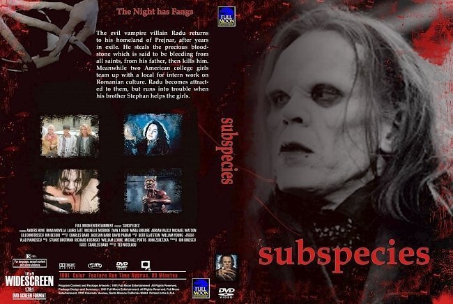 dvd cover Subspecies original