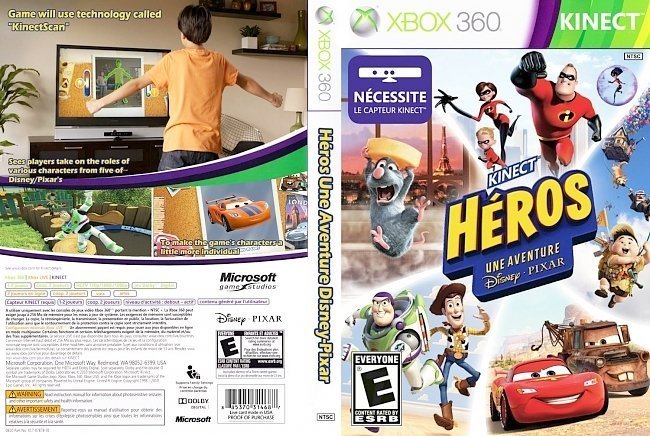 dvd cover Kinect Heros Aventures Disney Pixar