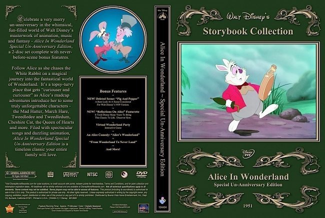 dvd cover Alice In Wonderland Un Anniversary Edition